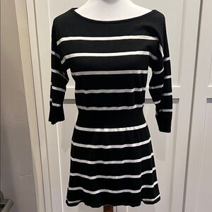 White House Black Market Black & White Striped Dress | Women’s Size S | Classic